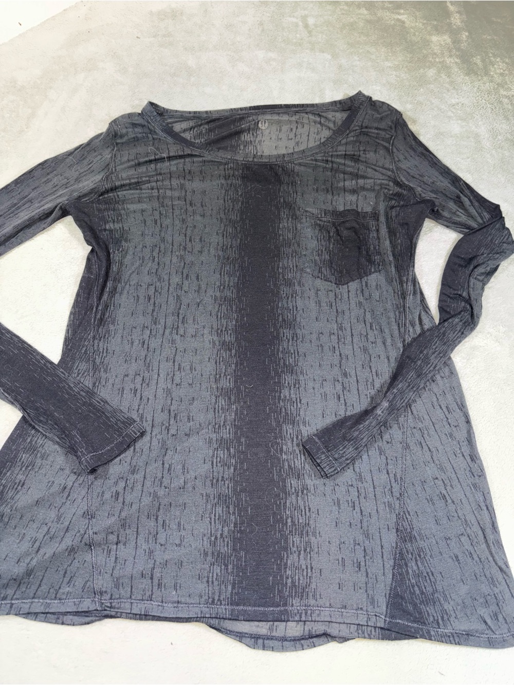 Lululemon Salutation to Savasana Burnout Stripe Long Sleeve Tunic Gray